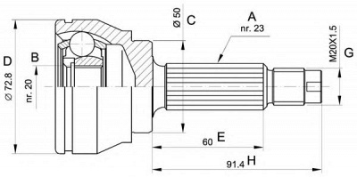 OPEN PARTS cvj503310 -  Шарнирный комплект, приводной вал